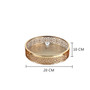 Metal Tray Luxury Gold Finish Hollow Home Storage Round Kitchen Tool Wedding Centerpieces Table Decoration