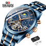 HAIQIN Fashion Mens Watches Top Brand Luxury WristWatch Automatic Mechanical Clock Blue Watch Men Waterproof Sport reloj hombre