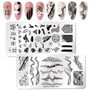 NICOLE DIARY Flowers Pattern Nail Stamping Plates Image Painting Nail Art Stencils Template  Nail Stamp Tools