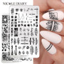 NICOLE DIARY Flowers Pattern Nail Stamping Plates Image Painting Nail Art Stencils Template  Nail Stamp Tools