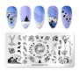 NICOLE DIARY Plant Flower Nail Stamping Plates Geometric Line Wave Pattern Nail Art Image Stamp Stencils Templates Nail Tool