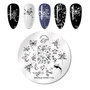 NICOLE DIARY Plant Flower Nail Stamping Plates Geometric Line Wave Pattern Nail Art Image Stamp Stencils Templates Nail Tool