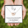 "To My Wife" Interlocking Hearts Pendant Necklace Gift Set