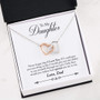 "To My Daughter" Joined Hearts Pendant Necklace Gift Set (Cubic Zirconia Crystals)