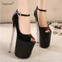 LLXF zapatos Plus:34-45 46 47 Catwalk Shows Sandals Nightclub Peep Toe 22/19/16cm High-heeled Shoes woman Stiletto female Pumps