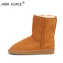 MBR FORCE Fashion Women Boots Winter Warm leather suede winter snow boots for women real Mid-Calf Boots winter for Girl's shoes