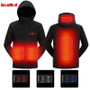 Men Winter Outdoor USB Infrared Heating Hooded Jacket