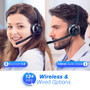 Mpow HC3 Bluetooth 5.0 Headphone Dual Noise Cancelling Microphone Clear Wireless&Wired Headset For PC Laptop Call Center Phones