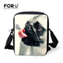 3D Animal Pug Dog Print Messenger Bags