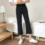 Jeans Women Summer Retro Student High Waist Trousers Pocket Womens Jean Trendy Korean Style All-match Casual Daily Ankle-length