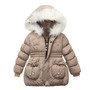 Windproof Warm Thickening Fur Collar Baby Girl Winter Jacket