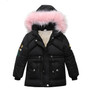 Windproof Warm Thickening Fur Collar Baby Girl Winter Jacket