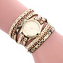 women quartz bohemian style weave leather bracelets wrest watches