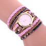 women quartz bohemian style weave leather bracelets wrest watches