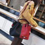 Women Panelled Messenger Bag,  Leather Crossbody Bag, Lock Shoulder Bags