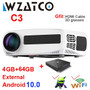 WZATCO C3 New LED Projector Android 10.0 WIFI Full HD 1080P 300 inch Big Screen Proyector 3D Home Theater Smart Video Beamer