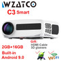 WZATCO C3 New LED Projector Android 10.0 WIFI Full HD 1080P 300 inch Big Screen Proyector 3D Home Theater Smart Video Beamer