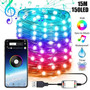 Christmas Tree Decoration LED String Lights Smart Bluetooth Personalized RGB String Lights Customized App Remote Control Lights