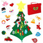 OurWarm DIY Felt Christmas Tree Snowman with Ornaments Fake Christmas Tree Kids Toys Christmas Party Decoration New Year 2019