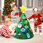 OurWarm DIY Felt Christmas Tree Snowman with Ornaments Fake Christmas Tree Kids Toys Christmas Party Decoration New Year 2019