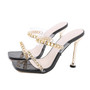 Chain Detail Metal Heel Sandals