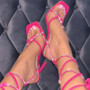 Rhinestone Lace-up Sandals