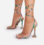 Lace-up Pyramid Heel Sandals