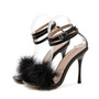 Furry Square Toe Sandals