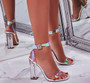 Perspex Block Heel Sandals