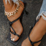Strappy Square Toe Sandals