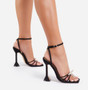 Buckle Strap Pyramid Heel Sandals