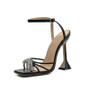 Buckle Strap Pyramid Heel Sandals