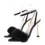 Pointed Toe Furry Sandals