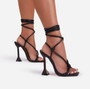 Pyramid Heel Lace-up Sandals