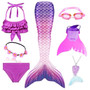 Kids Swimmable Mermaid Tail for Girls Swimming Bating Suit Mermaid Costume Swimsuit can add Monofin Fin Goggle with Garland