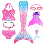 Kids Swimmable Mermaid Tail for Girls Swimming Bating Suit Mermaid Costume Swimsuit can add Monofin Fin Goggle with Garland