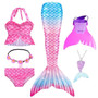 Kids Swimmable Mermaid Tail for Girls Swimming Bating Suit Mermaid Costume Swimsuit can add Monofin Fin Goggle with Garland