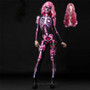 Pink Skeleton Halloween Cosplay Jumpsuit Wig Women Scary Costume Spooky Fancy Dress  Day of The Dead Mummy Horror Carnival Party