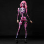 Pink Skeleton Halloween Cosplay Jumpsuit Wig Women Scary Costume Spooky Fancy Dress  Day of The Dead Mummy Horror Carnival Party