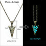 Luminous Glowing Arrow Pendant Necklace Knight Spear Necklace Glow In The Dark Pike Necklace for Women Men Halloween Gift