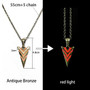 Luminous Glowing Arrow Pendant Necklace Knight Spear Necklace Glow In The Dark Pike Necklace for Women Men Halloween Gift