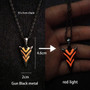 Luminous Glowing Arrow Pendant Necklace Knight Spear Necklace Glow In The Dark Pike Necklace for Women Men Halloween Gift