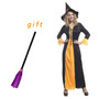 Halloween Witch Costume with broom For Girls Role Play Cosplay Performance Dance Show Costumes For Kids Vampire Witch Dress up