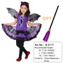 Halloween Witch Costume with broom For Girls Role Play Cosplay Performance Dance Show Costumes For Kids Vampire Witch Dress up