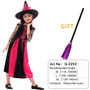 Halloween Witch Costume with broom For Girls Role Play Cosplay Performance Dance Show Costumes For Kids Vampire Witch Dress up