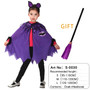 Halloween Witch Costume with broom For Girls Role Play Cosplay Performance Dance Show Costumes For Kids Vampire Witch Dress up