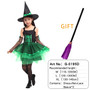 Halloween Witch Costume with broom For Girls Role Play Cosplay Performance Dance Show Costumes For Kids Vampire Witch Dress up