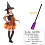 Halloween Witch Costume with broom For Girls Role Play Cosplay Performance Dance Show Costumes For Kids Vampire Witch Dress up