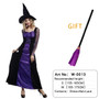 Halloween Witch Costume with broom For Girls Role Play Cosplay Performance Dance Show Costumes For Kids Vampire Witch Dress up