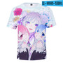 Re Zero 3d printed t-shirt anime Rem and Ram Cosplay t shirt fashion harajuku cartoon tshirt Tee brand clothes